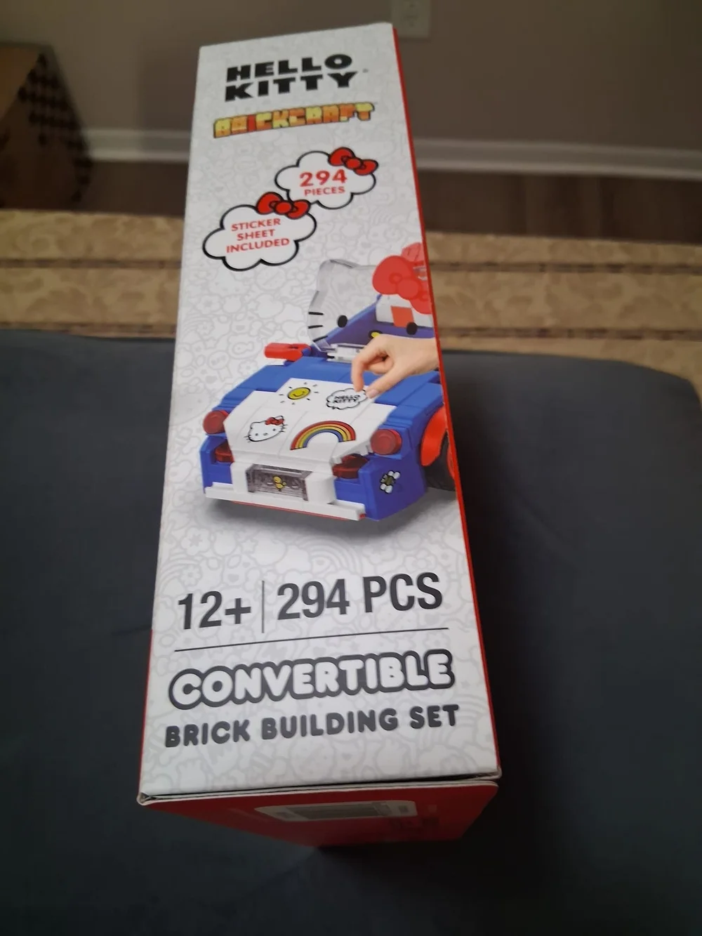 Hello Kitty Blue, Red & White Convertible Brick Car Building Set